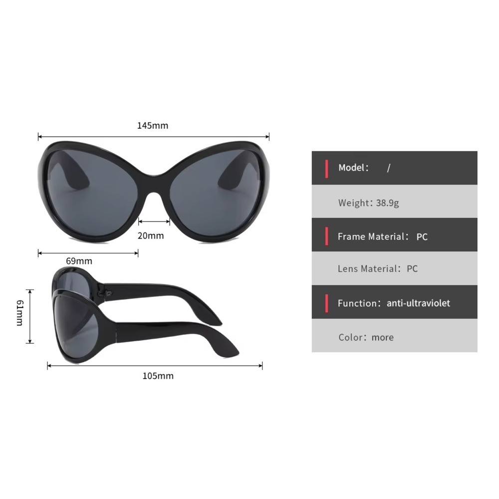 MEN WOMEN OVERSIZED EXAGGERATED Funky VINTAGE RETRO‎ Style SUN GLASSES Large Big - Picture 8 of 8